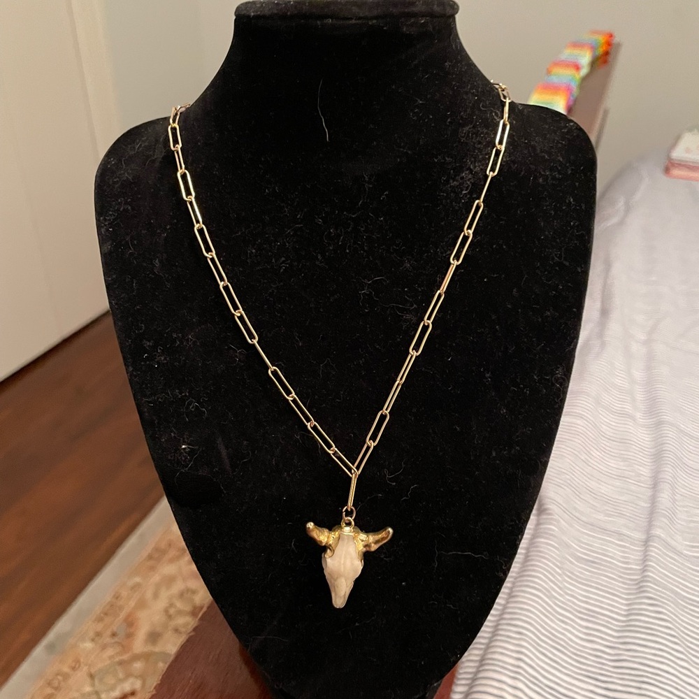 Longhorn paper clip necklace
